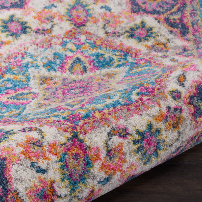 Langley Street Verda Performance Ivory/Pink/Blue Rug & Reviews Wayfair